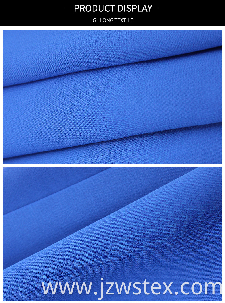 100% Polyester Crepe Chiffon Fabric for Wedding Dress